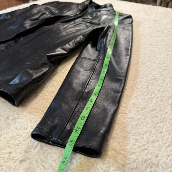 Jones New York Womens Black Leather Jacket Size Medium - Picture 9 of 15